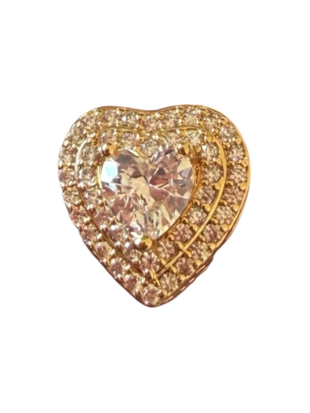 Pandora Sparkling Leveled Hearts Charm
Gold Plated